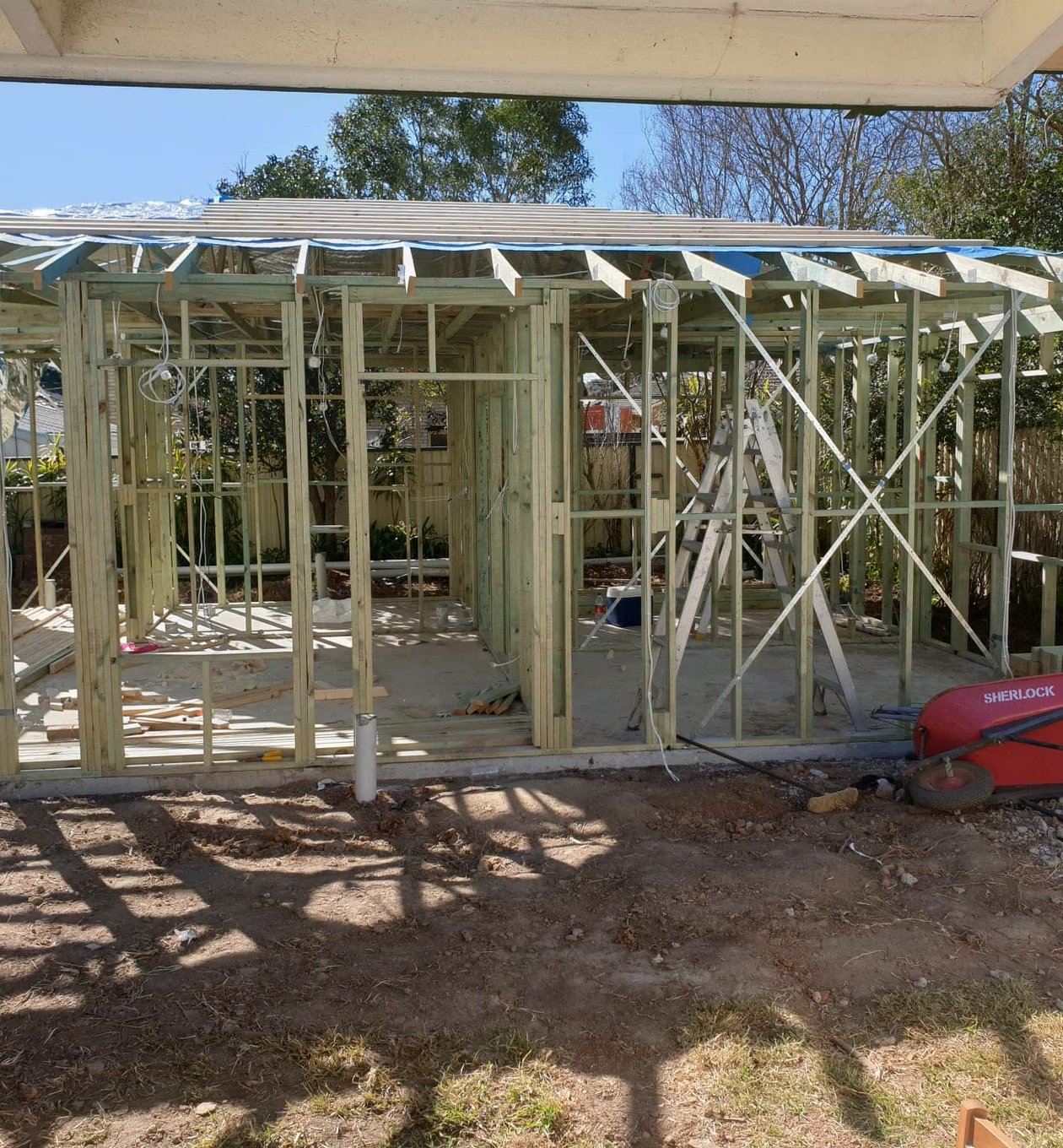 Custom home under construction in Sydney