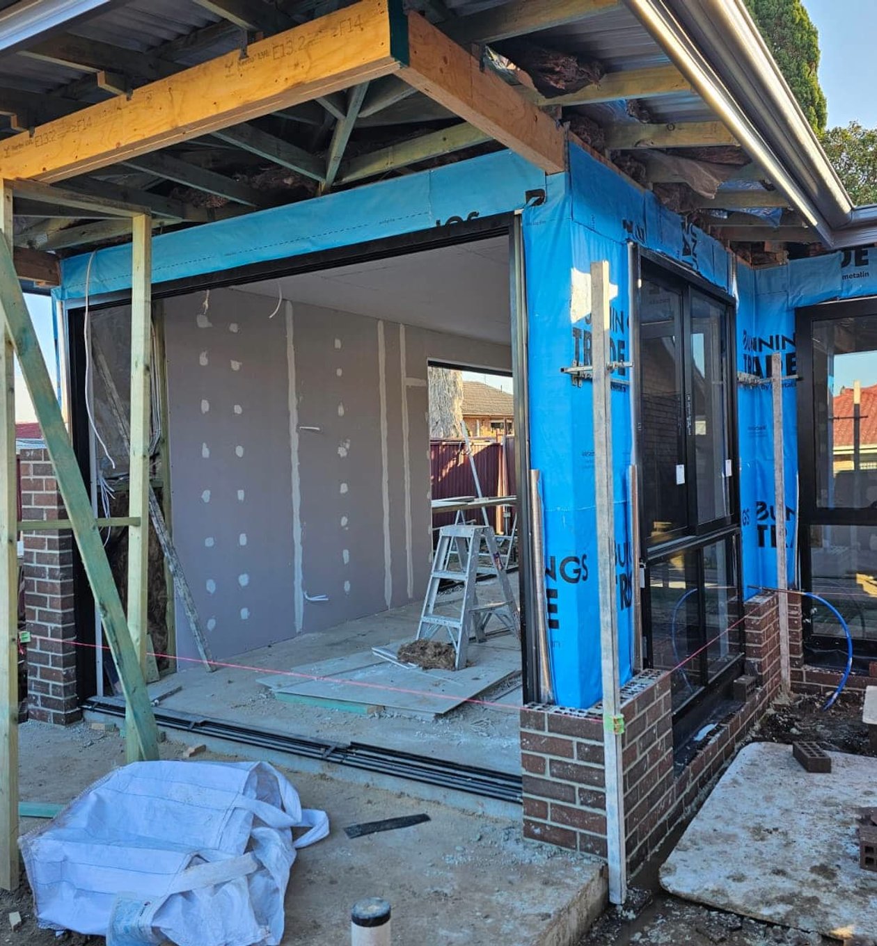 Home extension construction in Sydney suburb